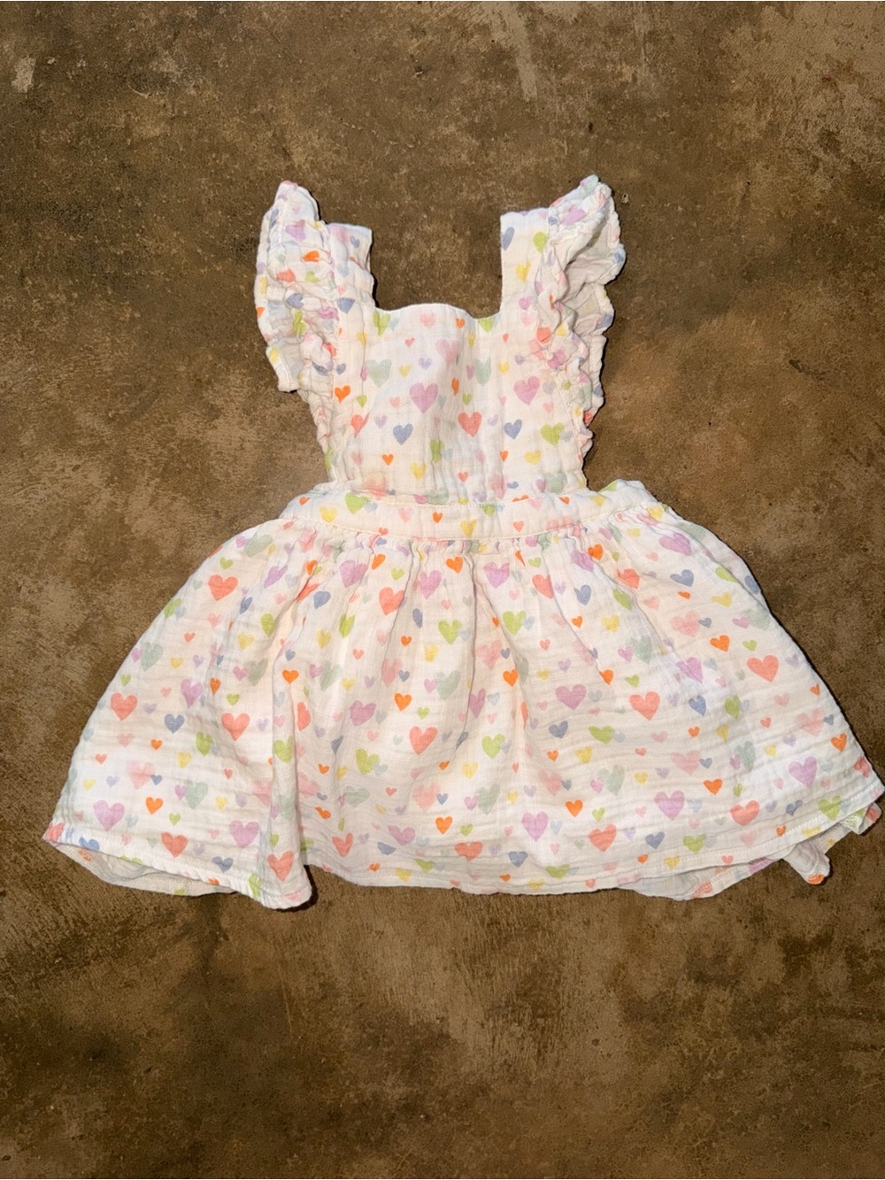 Nola Tawk Organic Cotton Heart Dress 3T/4T Ruffle Sundress